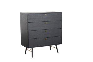 Black Oak large 4 Draw Chest 80cm